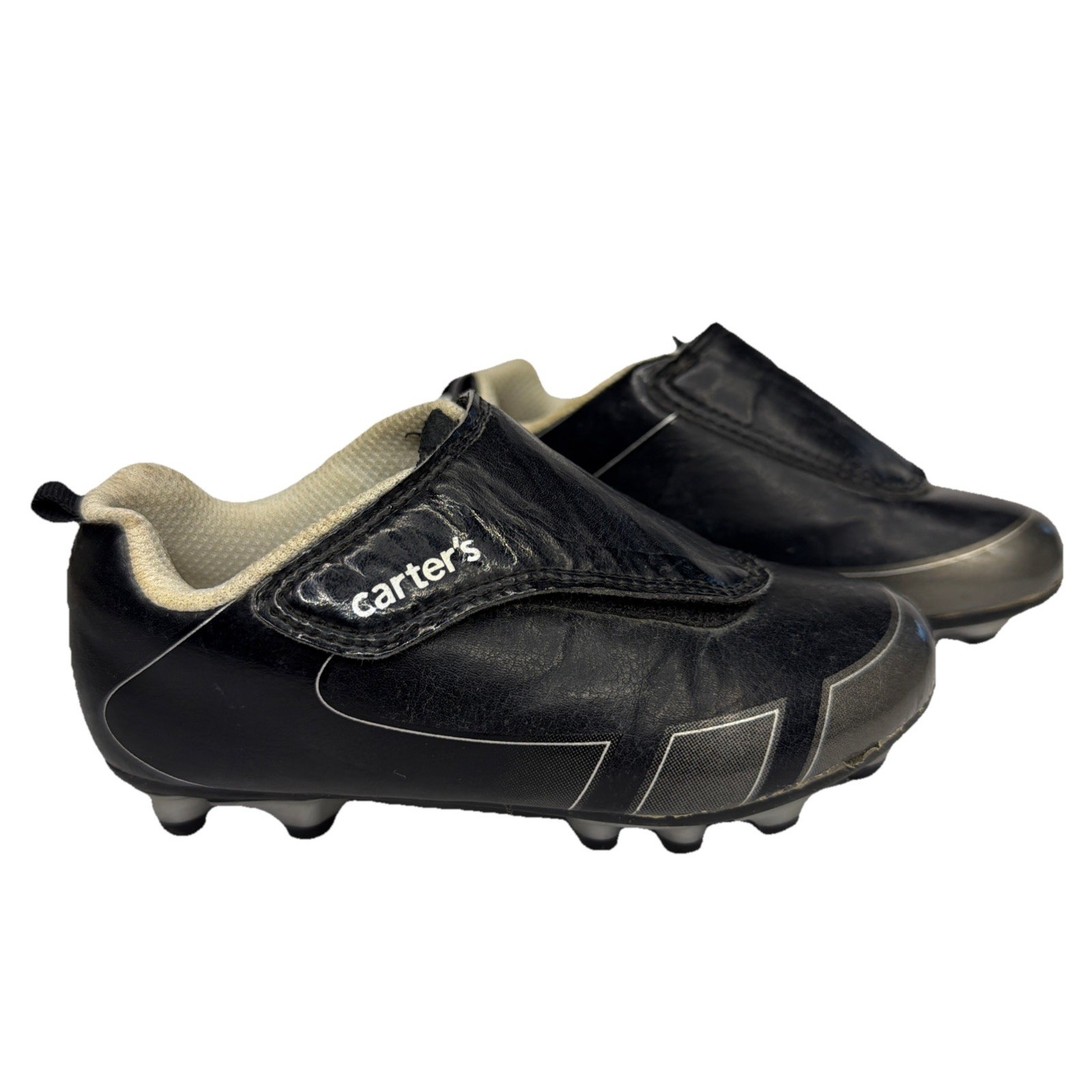 Carter’s Soccer Cleats Unisex Toddlers Size 10m Black Grey Fica/Cf22r01h